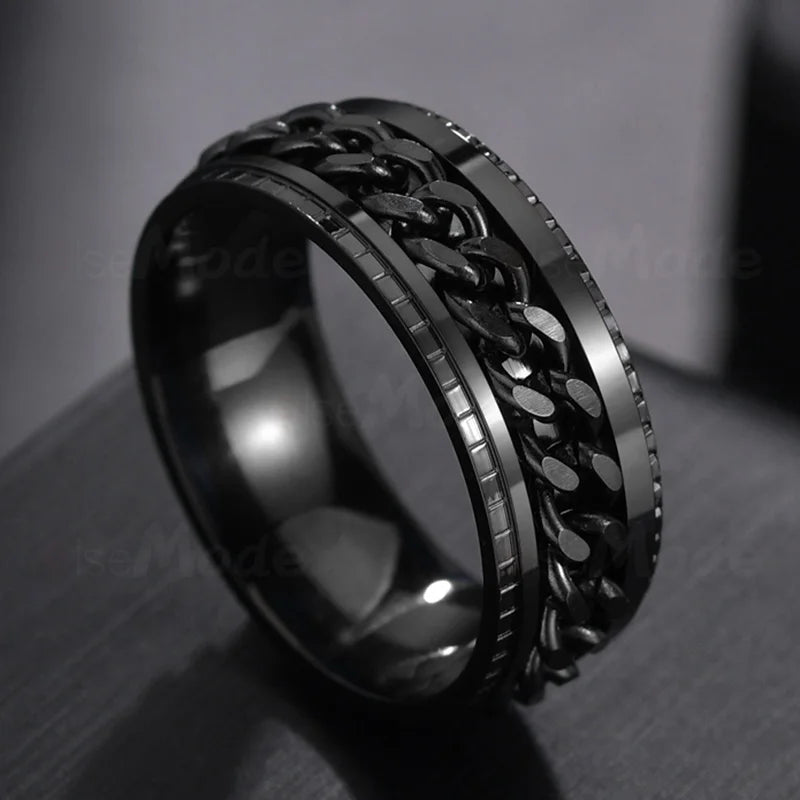 Brown Bliss Rotatable Punk Stainless Steel Ring™