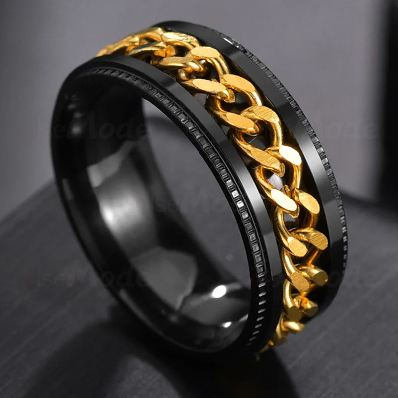 Brown Bliss Rotatable Punk Stainless Steel Ring™